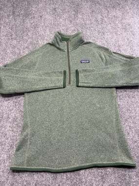 Patagonia Better Sweater 1/4-Zip Fleece Pullover Grn/heather Womens Size L 25618